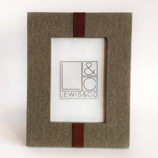 Canvas Photo Frame with Leather Stripe - Small