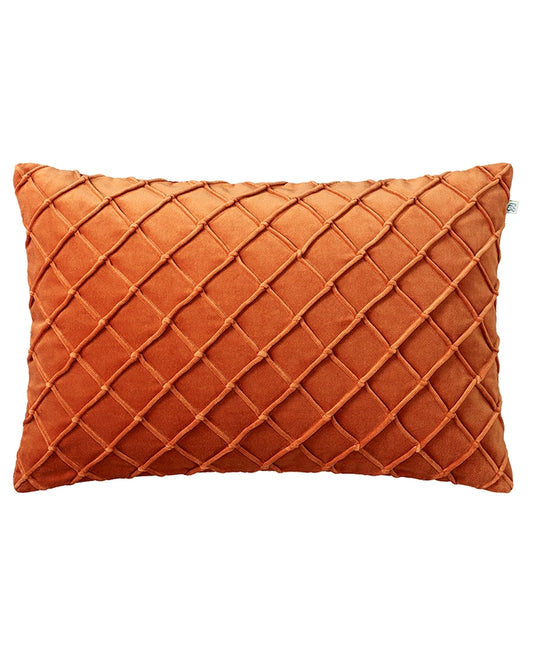 Deva Orange Velvet Cushion - Rectangular