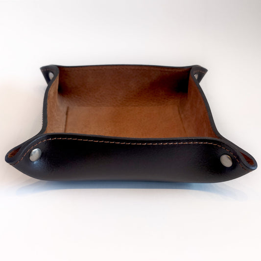 Leather Tidy Tray - Dark Brown