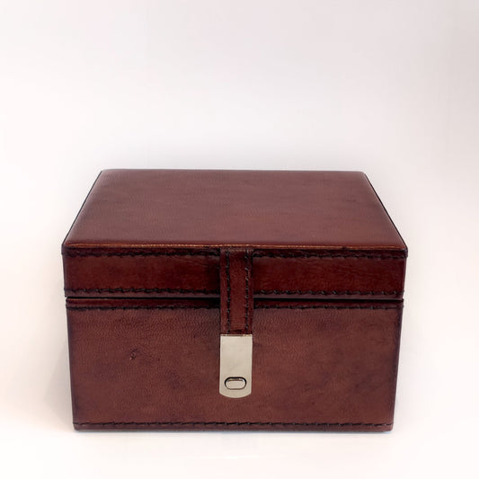 Leather Stud Keepsake Box - Tan